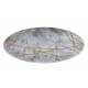 Tæppe EMERALD eksklusiv 1022 cirkel - glamour, stilfuld marmor, geometrisk grå / guld