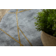 изключителен EMERALD килим 1022 кръг - блясък, мрамор, геометричен сив / злато
