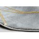 Koberec kulatý EMERALD výhradní 1022 glamour, stylový mramor, geometrický šedá / zlato