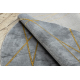 Matto EMERALD yksinomainen 1022 pyöreä - glamouria, tyylikäs marmori, geometrinen harmaa / kulta-