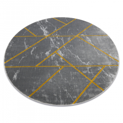 Αποκλειστικό EMERALD Χαλί 1012 κύκλος - αίγλη, κομψό μάρμαρο, γεωμετρική γκρι / χρυσός