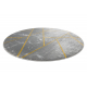 Koberec okrúhly EMERALD exkluzívne 1012 glamour, štýlový mramor, geometrický sivá / zlato