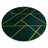 Dywan EMERALD ekskluzywny 1012 koło - glamour, stylowy marmur, geometryczny butelkowa zieleń / złoty
