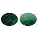 Matto EMERALD yksinomainen 1012 pyöreä - glamouria, tyylikäs marmori, geometrinen pullon vihreä / kulta-