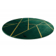 Tæppe EMERALD eksklusiv 1012 cirkel - glamour, stilfuld marmor, geometrisk flaske grøn / guld