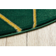 Ексклузивно EMERALD Тепих 1012 круг - гламур, стилски мермер, геометријски боца зелена / злато
