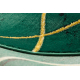 Kilimas EMERALD išskirtinis 1012 Apskritas kilimas - glamour, stilingas marmuras, geometrinis butelis žalias / auksas