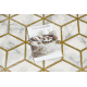 Tapis de couloir EMERALD exclusif 1014 glamour, élégant cube crème / or