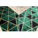 Passatoia EMERALD esclusivo 1020 glamour, elegante Marmo, triangoli verde bottiglia / oro