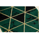 Alfombra de pasillo EMERALD exclusivo 1020 glamour, elegante mármol, triangulos botella verde / oro
