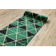Tæppeløber EMERALD eksklusiv 1020 glamour, stilfuld marmor, trekanter flaske grøn / guld