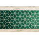 Tekač za preproge EMERALD ekskluzivno 1014 glamour, stilski kocka steklenica zelena / zlato