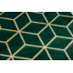 Tæppeløber EMERALD eksklusiv 1014 glamour, stilfuld terning flaske grøn / guld