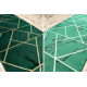 Alfombra de pasillo EMERALD exclusivo 1012 glamour, elegante mármol, geométrico botella verde / oro