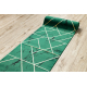 Tæppeløber EMERALD eksklusiv 1012 glamour, stilfuld marmor, geometrisk flaske grøn / guld