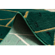 Behúň EMERALD exkluzívne 1012 glamour, štýlový mramor, geometrický fľaškovo zelené / zlato