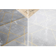 Alfombra de pasillo EMERALD exclusivo 1012 glamour, elegante mármol, geométrico gris / oro
