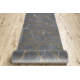 Tæppeløber EMERALD eksklusiv 1012 glamour, stilfuld marmor, geometrisk grå / guld