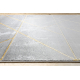Tapis de couloir EMERALD exclusif 1012 glamour, élégant marbre, géométrique gris / or