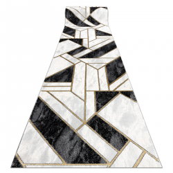 Behúň EMERALD exkluzívne 1015 glamour, štýlový mramor, geometrický fľaškovo čierna / zlato