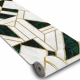 Eksklusiv EMERALD Løper 1015 glamour, stilig marmor, geometriske flaske grønn / gull
