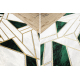 Tapijtloper EMERALD exclusief 1015 glamour, stijlvol marmer, geometrisch fles groen / goud