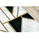 Tapijtloper EMERALD exclusief 1015 glamour, stijlvol marmer, geometrisch fles groen / goud