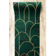 Alfombra de pasillo EMERALD exclusivo 1016 glamour, elegante art deco, mármol botella verde / oro