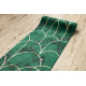 Kizárólagos EMERALD futó szőnyeg 1016 glamour, elegáns art deco, márvány üveg zöld / arany
