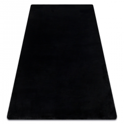 Mūsdienīgs mazgāšanas paklājs POSH shaggy, plīša, biezs pretslīdes melns