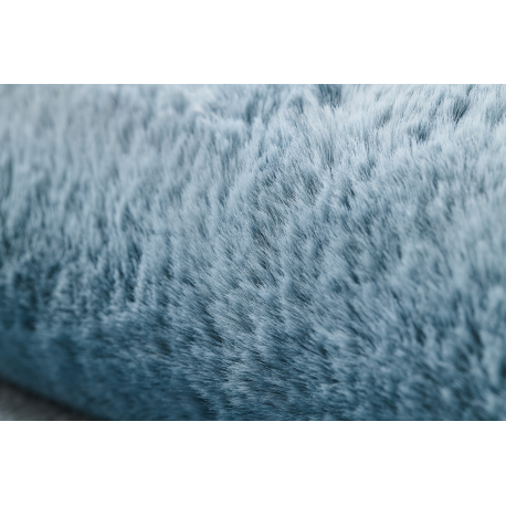 Koberec pratelný POSH Shaggy, plyšový, tlustý, protiskluzový, modrý 50x80 cm
