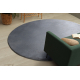 Модерен перален килим POSH кръг shaggy, плюшен, дебел антихлъзгащ, сив 