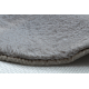 Modern tvättmatta POSH circle shaggy, plysch, mycket tjock halkskydd grå 