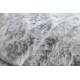 Сучасний пральний килим POSH коло shaggy, плюшевий, густий протиковзкий, сірий 
