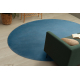 Модерен перален килим POSH кръг shaggy, плюшен, дебел антихлъзгащ, син