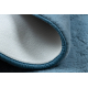 Modern tvättmatta POSH circle shaggy, plysch, mycket tjock halkskydd blå