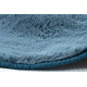 Alfombra de lavado moderna POSH circulo shaggy, felpa, gruesa antideslizante, azul