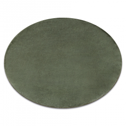 Šiuolaikinis skalbimo kilimas POSH Apskritas kilimas pliušinis, storas neslystantis žalias
