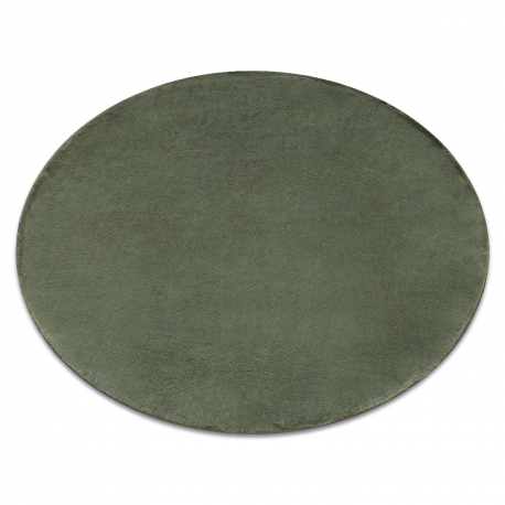 Модерен перален килим POSH кръг shaggy, плюшен, дебел антихлъзгащ, зелена