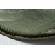 Modern tvättmatta POSH circle shaggy, plysch, mycket tjock halkskydd grön