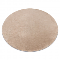 Moderne vask tæppe POSH cirkel shaggy, plys, tyk anti-slip kamel, beige