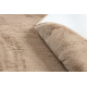Modern tvättmatta POSH circle shaggy, plysch, mycket tjock halkskydd kamel, beige