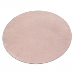 Moderne vask tæppe POSH cirkel shaggy, plys, tyk anti-slip lyserød