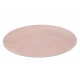 Šiuolaikinis skalbimo kilimas POSH Apskritas kilimas pliušinis, storas neslystantis rožinis