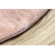 Modern tvättmatta POSH circle shaggy, plysch, mycket tjock halkskydd rosa