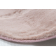 Σύγχρονο χαλί πλύσης POSH κύκλος δασύτριχος, βελούδινο, παχύ αντιολισθητικό ροζ