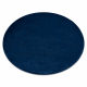 Šiuolaikinis skalbimo kilimas POSH Apskritas kilimas pliušinis, storas neslystantis tumši zils