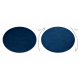 Σύγχρονο χαλί πλύσης POSH κύκλος δασύτριχος, βελούδινο, παχύ αντιολισθητικό Ναυτικό μπλε