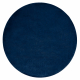 Sodobna pralna preproga POSH ratas krog shaggy, plišasta, debela protidrsna, temno modra barva