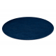 Tapis cercle POSH Shaggy bleu foncé très épais, en peluche, antidérapant, lavable